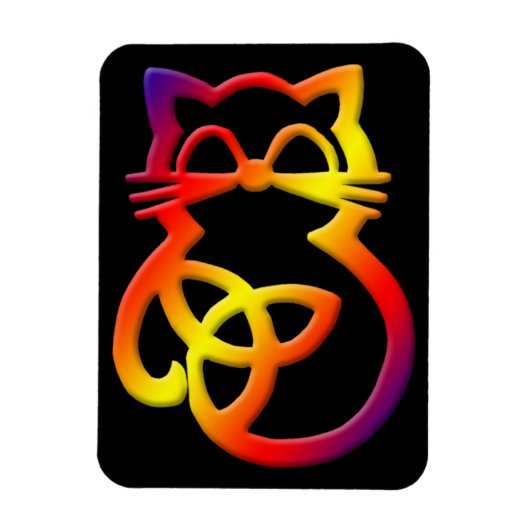 Arc en ciel Trinity noeud Celtic Cat Magnet (Vertical)