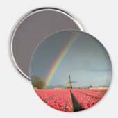 Arc-en-ciel, tulipes et aimant rond moulin (Recto/Verso)