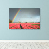 Arc-en-ciel, tulipes et toile de moulin à vent (Insitu (Plancher de Bois))