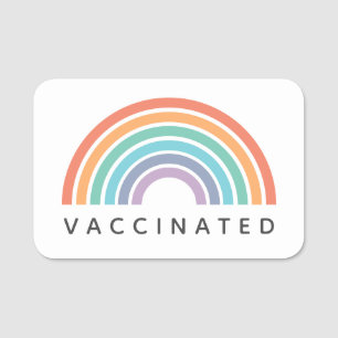 Arc en ciel vacciné   Badge de Coronavirus Covid