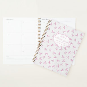 Arc en ruban rose Coquette frilly personnalisé ann