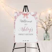 Arc en ruban rose Coquette Joyeux 16e anniversaire