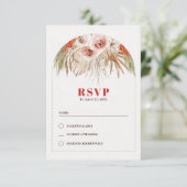 Arc floral désert tons boho terre RSVP carte (Debout devant)