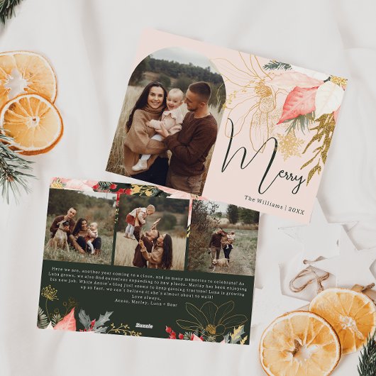 Arc Floral Rose Oh Joyeux Quatre Photo Carte de va