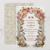 Arc floral Whimsical Faire-part de mariage avec Bi (Devant / Derrière)