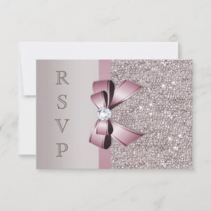 Arc gris mauve RSVP de diamants de paillettes
