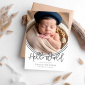 Arc inversé Bonjour le monde photo Faire-part de n