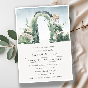 Arc Jardin Floral Baby shower Botanique Invitation