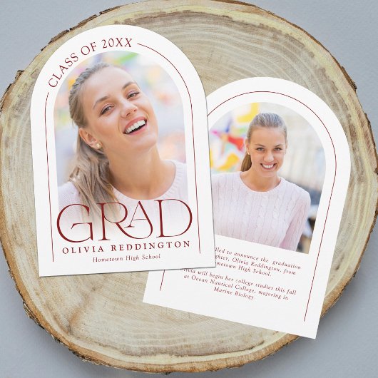 Arc minimal moderne 2 photo Red Grad Faire-part