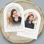 Arc minimal moderne Gold 2 Photo Grad Faire-part