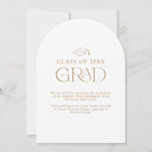 Arc minime moderne photo Gold Grad Faire-part (Dos)