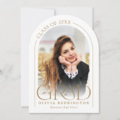 Arc minime moderne photo Gold Grad Faire-part (Devant)