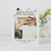 Arc moderne Boho 6 Photos Faire-part de graduation (Debout devant)