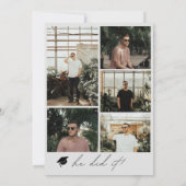 Arc moderne Boho 6 Photos Faire-part de graduation (Dos)