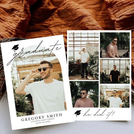 Arc moderne Boho 6 Photos Faire-part de graduation