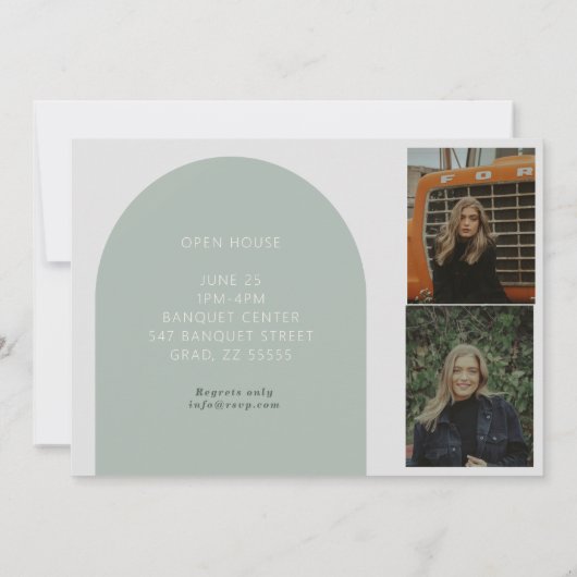 Arc moderne Boho faire-part ouvert (Dos)