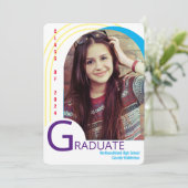 Arc moderne Colorful Photo Graduation Faire-part (Debout devant)