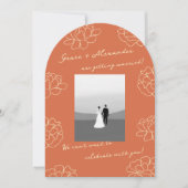 Arc moderne Faire-part de mariage botanique orange (Devant)