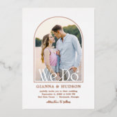 Arc moderne FOIL Simple Mariage Photo Invitation (Recto)