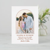 Arc moderne FOIL Simple Mariage Photo Invitation (Debout devant)