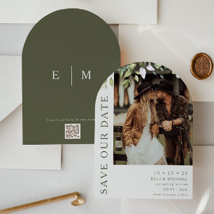 Arc Moderne Mariage Foliage Enregistrer La Carte D