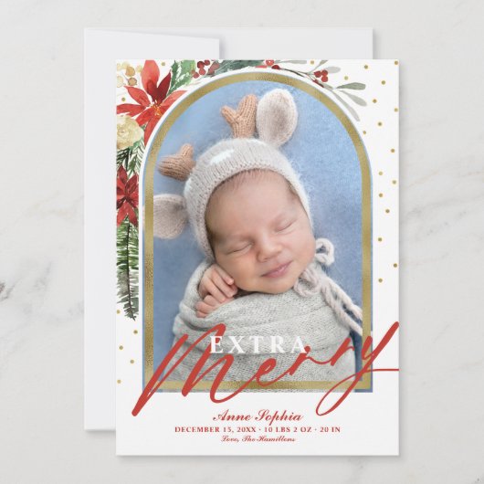 Arc moderne Noël Faire-part de naissance bébé (Devant)