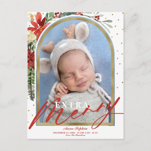 Arc moderne Noël Faire-part de naissance bébé (Devant)