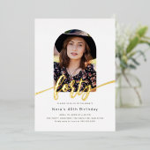 Arc moderne Photo 40th Birthday Foil Invitation (Debout devant)