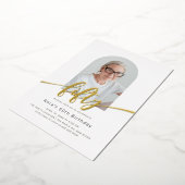 Arc moderne Photo 50th Birthday Foil Invitation (Rotation)
