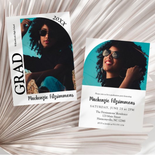 Arc moderne Photo Graduation Invitation