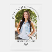 Arc moderne Photo Graduation Party Welcome Frosted (Recto)
