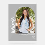 Arc moderne Photo Graduation Party Welcome Frosted (Recto)