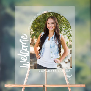 Arc moderne Photo Graduation Party Welcome Frosted