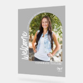 Arc moderne Photo Graduation Party Welcome Frosted (Angle)