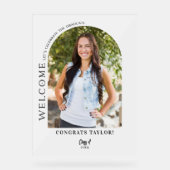 Arc moderne Photo Graduation Party Welcome Frosted (Recto)