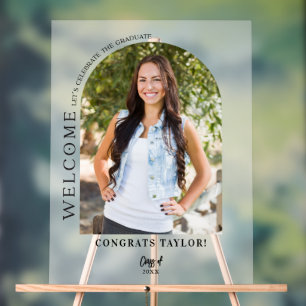 Arc moderne Photo Graduation Party Welcome Frosted