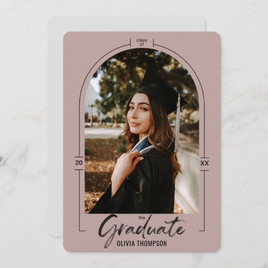 Arc moderne Purple Graduation Faire-part & (Devant / Derrière)