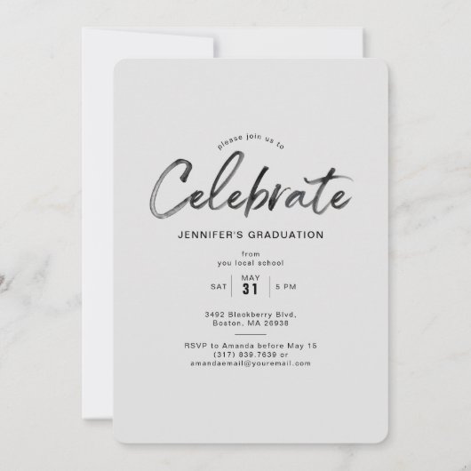 Arc moderne Purple Graduation Faire-part & (Dos)