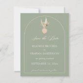 Arc moderne Sage mariage vert Enregistrer la carte (Devant)