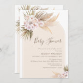 Arc moderne tons chauds Baby shower Invitation (Devant / Derrière)