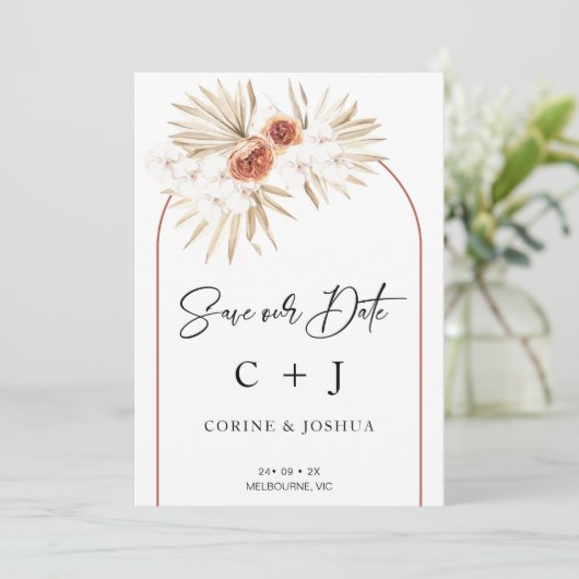 Arc Orange Brûlé Fleur Sec Enregistrer La Carte Da (Debout devant)