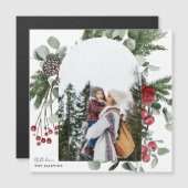 Arc photo botanique hiver Magnet de Noël (Devant / Derrière)