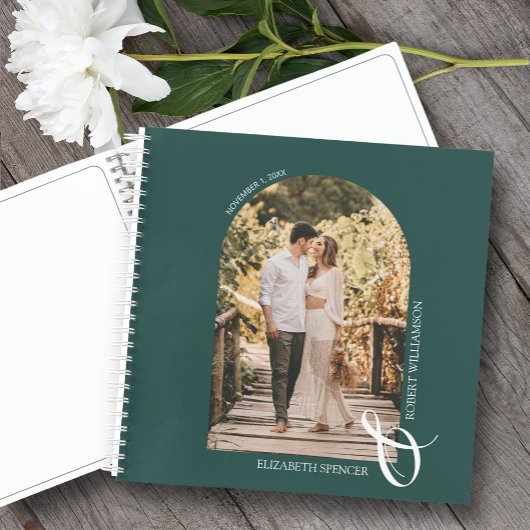 Arc photo moderne Emerald Green Mariage livre d'hô