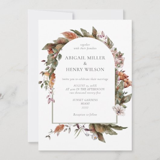 Arc Romantique d'automne Faire-part de mariage Flo (Devant)