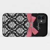Arc rose avec le coque iphone de damassé (Dos (Horizontal))
