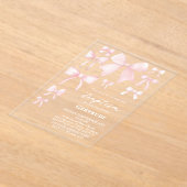 arc rose Baptême Invitation (Poser)