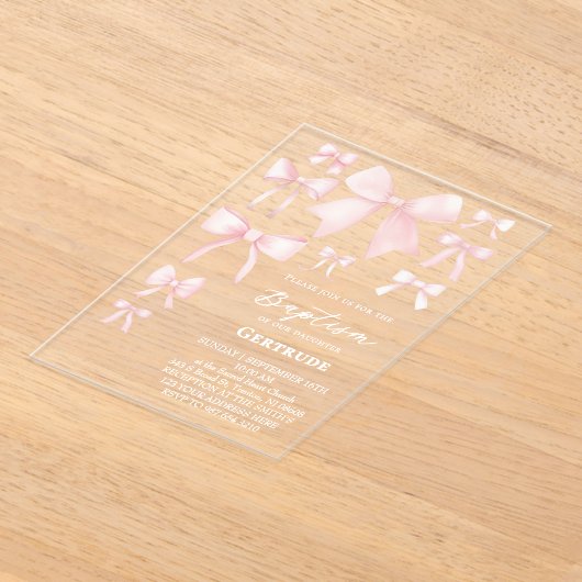 arc rose Baptême Invitation (Poser)