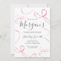Arc rose Invitation Anniversaire, Preppy Girl Anni
