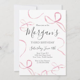 Arc rose Invitation Anniversaire, Preppy Girl Anni
