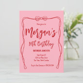 Arc rose Invitation Anniversaire, Preppy Girl Anni (Debout devant)